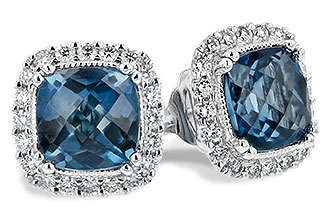 H235-10297: EARR 2.14 LONDON BLUE TOPAZ 2.40 TGW (6MM LBT)