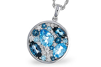 H320-58488: NECKLACE 2.31 TW BLUE TOPAZ 2.48 TGW