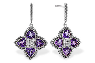 H320-59370: EARRINGS 1.41 AMETHYST 1.50 TGW