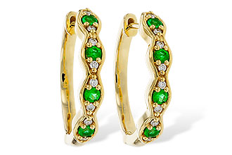H320-63024: EARRINGS .20 TW EMERALD .30 TGW