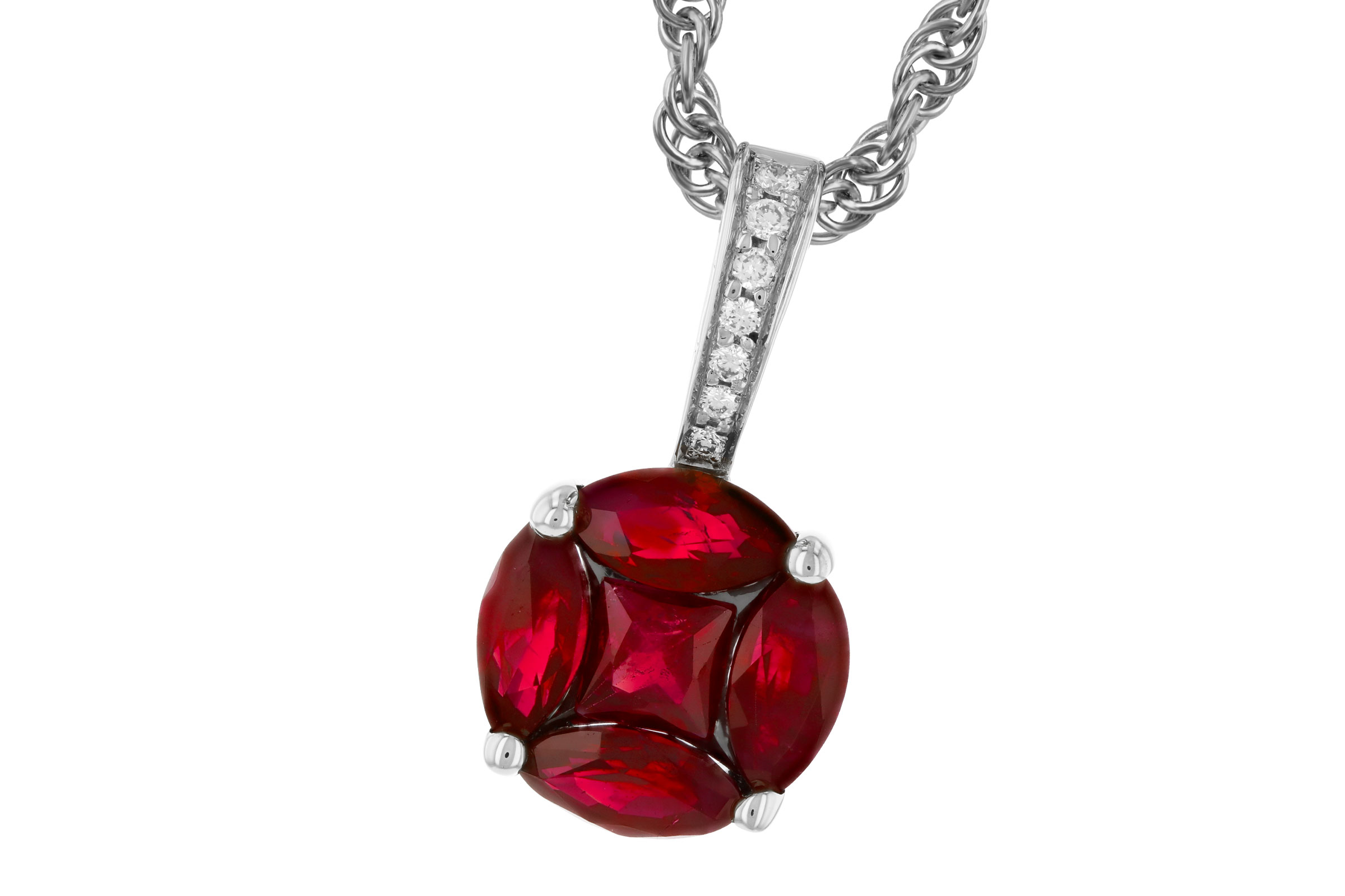 H321-45806: NECKLACE .80 RUBY .82 TW