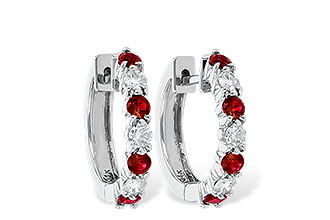 K046-93933: EARRINGS .64 RUBY 1.05 TGW