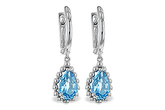 K235-13079: EARRING BLUE TOPAZ 1.70 TW