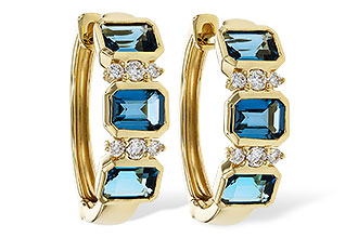K320-56706: EARRINGS 1.37 TW LONDON BLUE TOPAZ 1.48 TGW