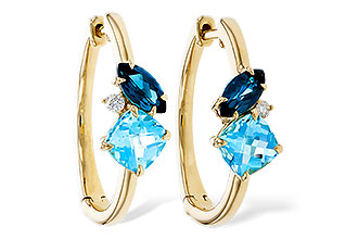 K320-58461: EARRINGS 1.82 TW BLUE TOPAZ 1.86 TGW