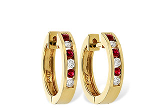 L046-93915: EARRINGS .16 RUBY .26 TGW