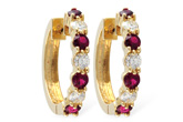 L046-93933: EARRINGS 1.30 RUBY 2.08 TGW