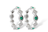 L232-37615: EARRINGS .13 EMERALD .18 TGW