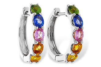 L320-57570: EARRINGS 2.20 TW MULTI-COLOR SAPPHIRE