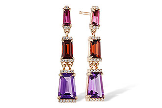 L320-58524: EARRINGS 1.98 SEMI-PREC (PT,GT,AMY) 2.05 TGW