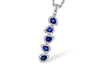L320-63088: NECKLACE .95 TW SAPPIRE 1.19 TGW