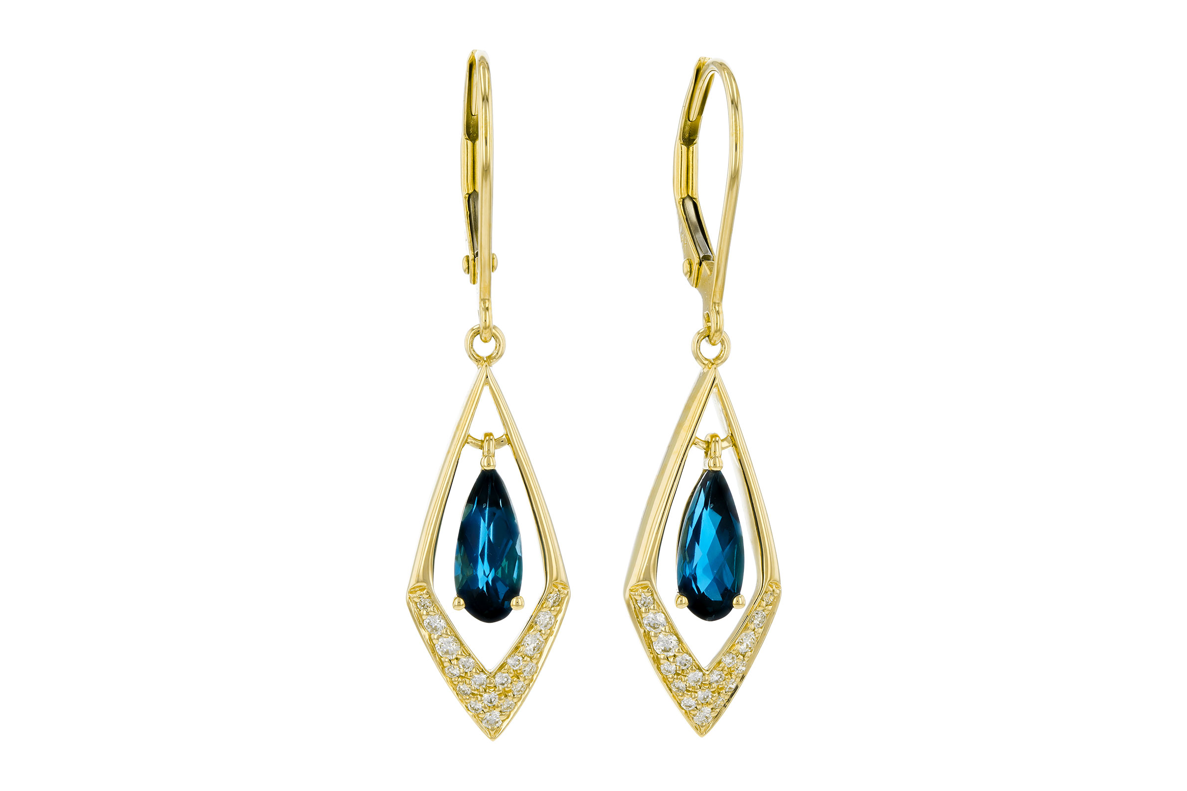 L321-47570: EARR 1.07 TW LONDON BLUE TOPAZ 1.22 TGW