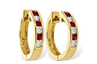 M046-93915: EARRINGS .29 RUBY .50 TGW