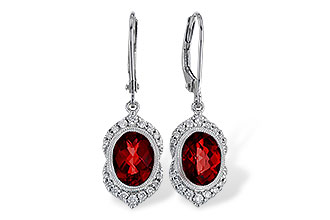 M320-54842: EARRING 3.06 GARNET 3.25 TGW