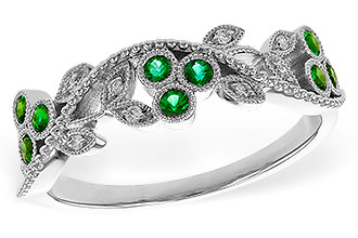 M320-63006: LDS WED RG .17 EMERALD TW .23 TGW