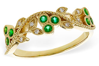 M320-63006: LDS WED RG .17 EMERALD TW .23 TGW