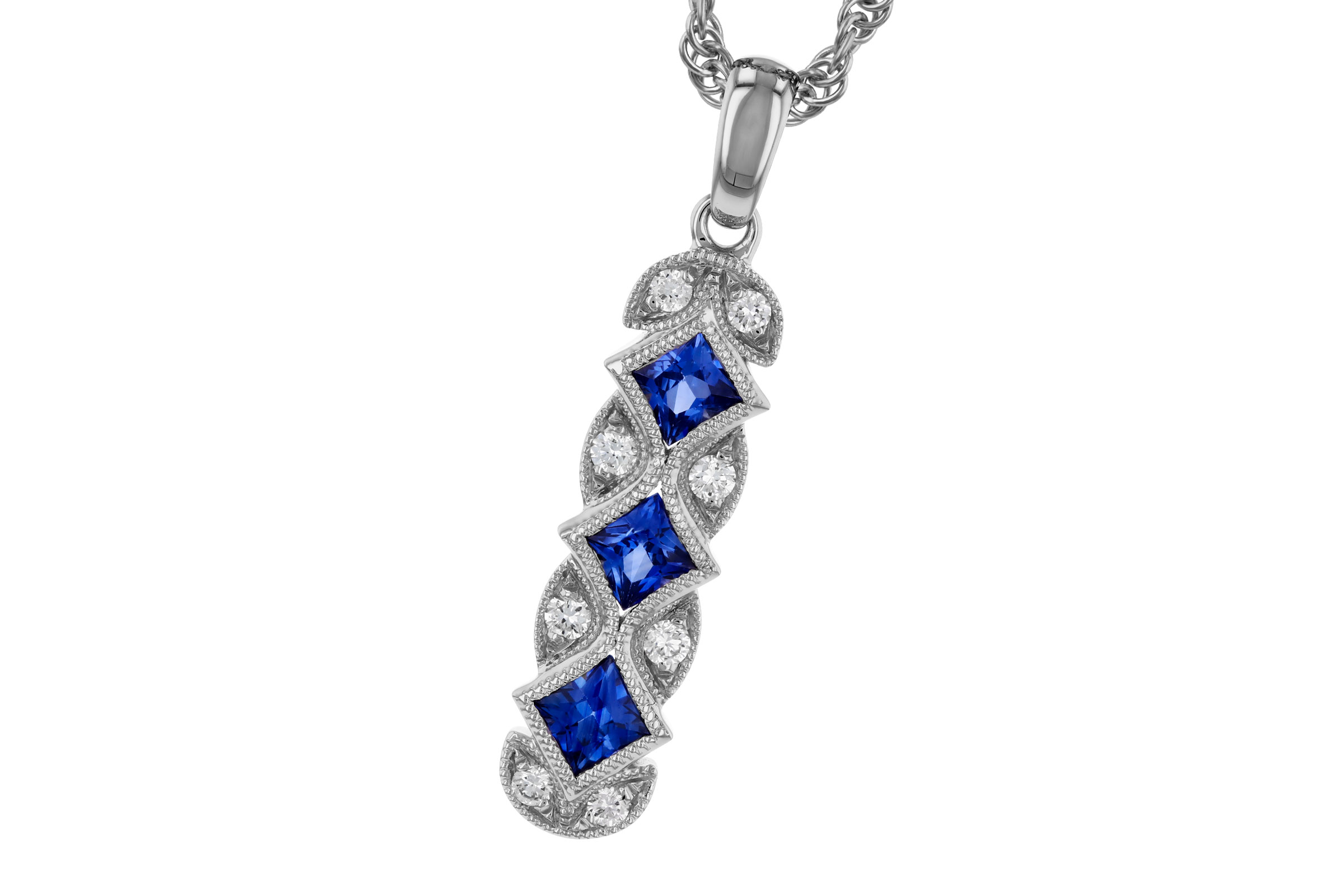 M321-47551: NECKLACE .55 TW SAPPHIRE .64 TGW