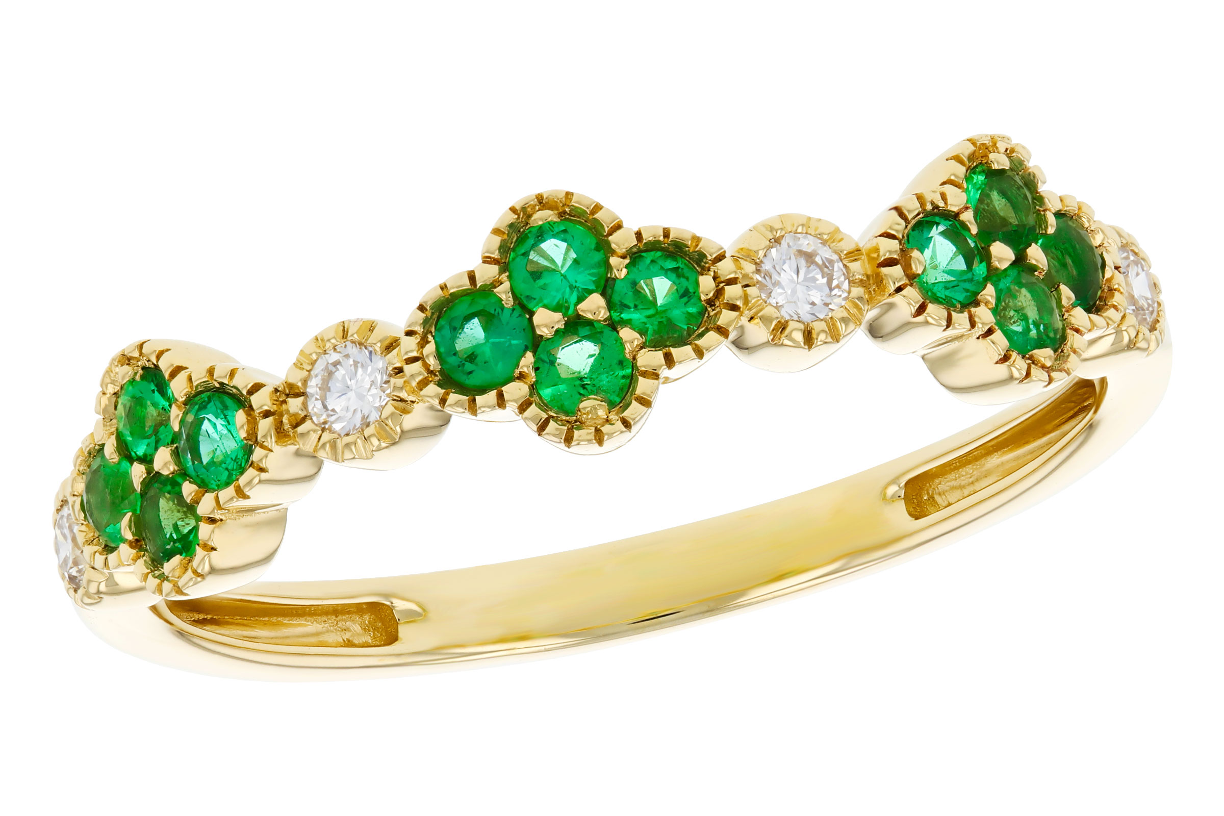 H321-48479: LDS WED RG .18 TW EMERALD .26 TGW